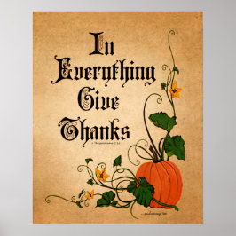 Póster "In Everything Give Gracias" Calabaza de Acción de