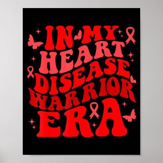 Póster In February We Wear Red Heart Disease Awareness Wa (Frente)