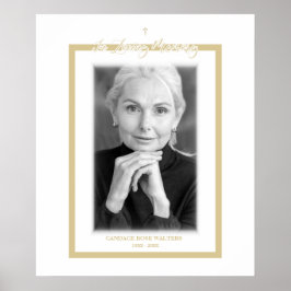 Póster In Loving Memory B&W Golden Photo Service Dear