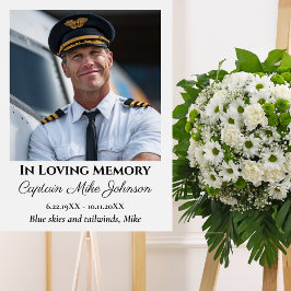 Póster In Loving Memory Memorial Photo Funeral Aviation 