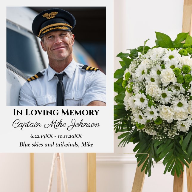 Póster In Loving Memory Memorial Photo Funeral Aviation  (Subido por el creador)