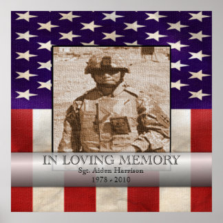 Póster In Loving Memory Military Photo Personalized