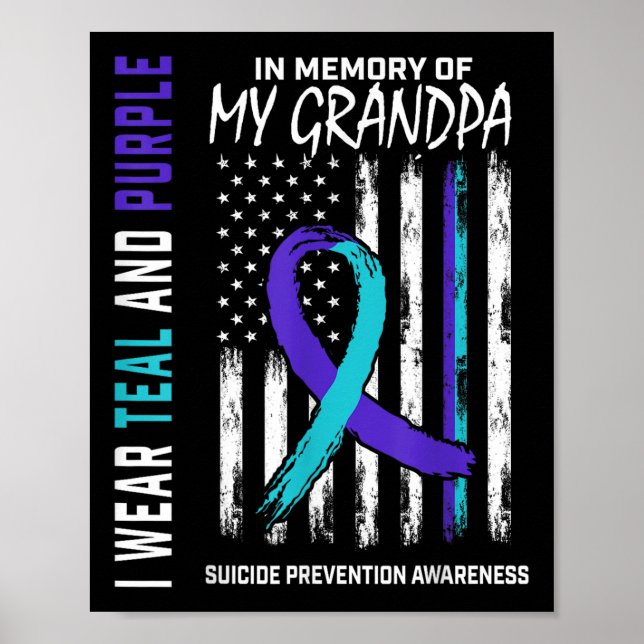 Póster In Memory Grandpa Suicide Awareness Prevention Ame (Frente)
