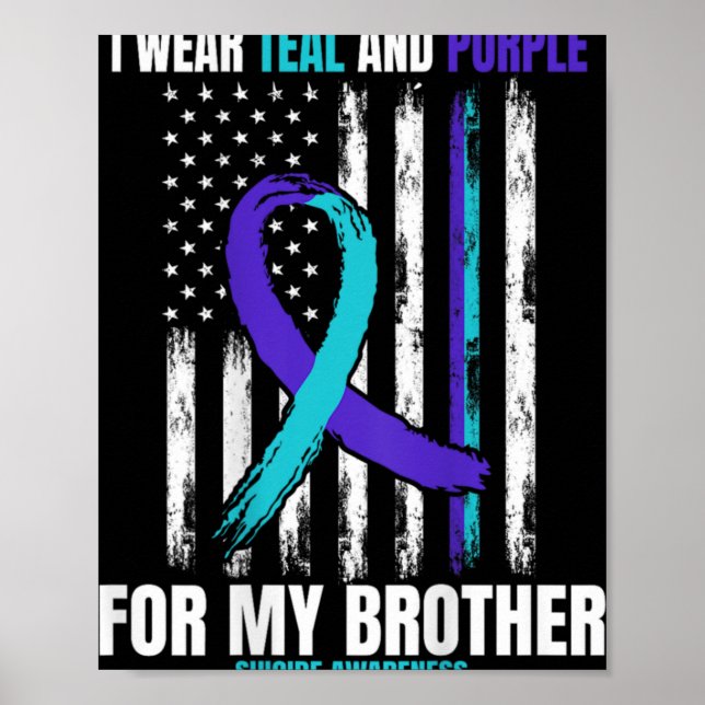 Póster In Memory Of Brother Suicide Awareness Flag Graphi (Frente)