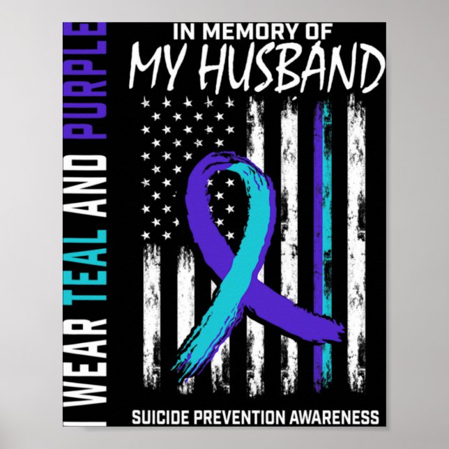 Póster In Memory Of My Husband Suicide Awareness Preventi (Frente)