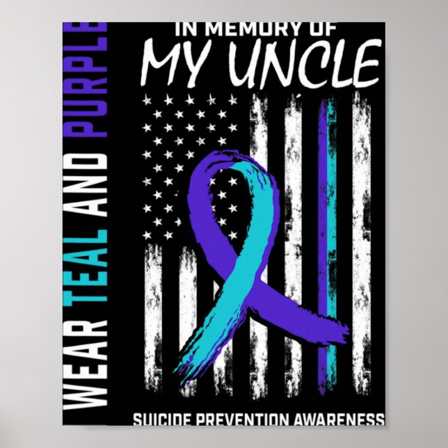 Póster In Memory Of My Uncle Suicide Awareness Prevention (Frente)