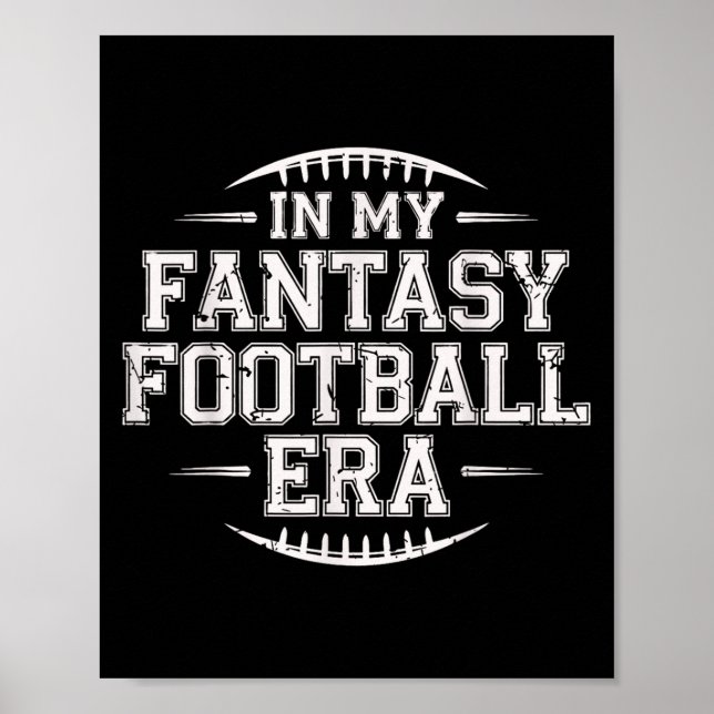 Póster In My Fantasy Football Era Retro Groovy Who Love F (Frente)