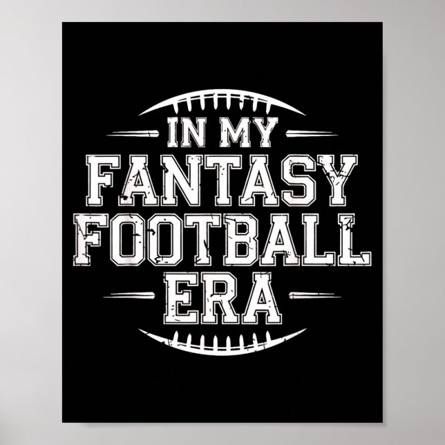 Póster In My Fantasy Football Era Retro Groovy Who Love F (Frente)