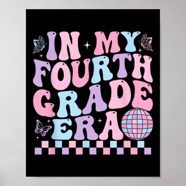 Póster In My Fourth Grade Era Girl Back To School 4th Gra (Frente)