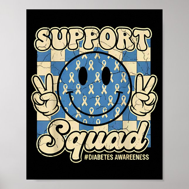 Póster In November We Wear Blue Diabetes Awareness Suprt  (Frente)