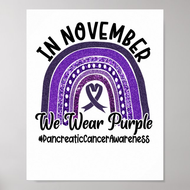 Póster In November We Wear Purple Pancreatic Cancer (Frente)