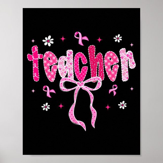 Póster In October We Wear Nk Breast Cancer Awareness Teac (Frente)