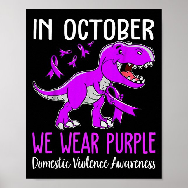 Póster In October We Wear Purple Domestic Violence Ghosit (Frente)
