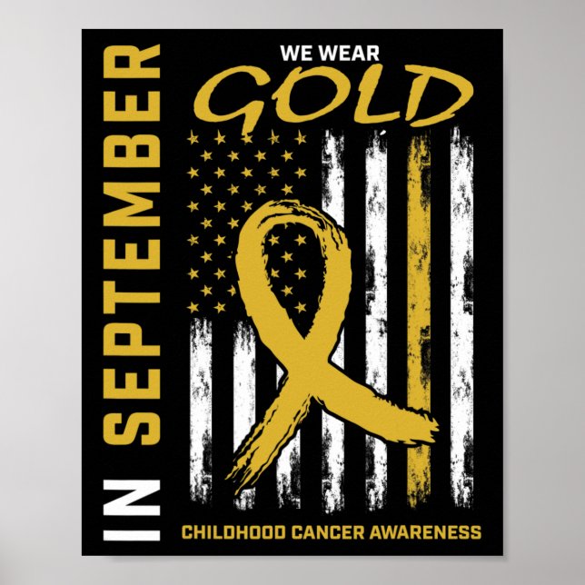 Póster In September We Wear Gold Childhood Cancer Awarene (Frente)