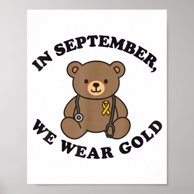 Póster In September We Wear Gold Pediatric Nurse Childhoo (Frente)