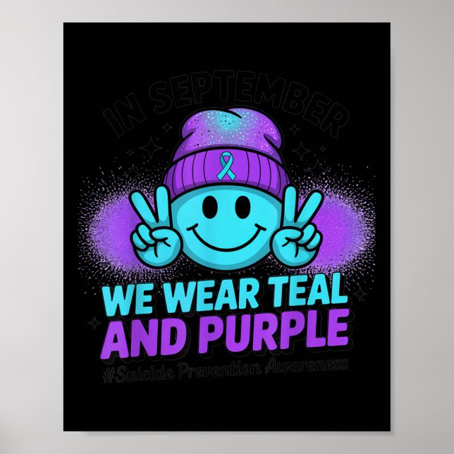 Póster In September We Wear Teal And Purple Suicide Preve (Frente)