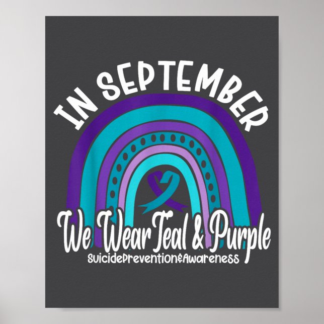 Póster In September We Wear Teal And Purple Suicide Preve (Frente)