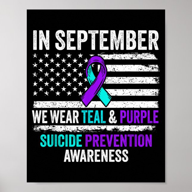 Póster In September Wear Teal Purple Suicide Prevention A (Frente)