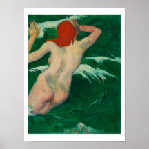 "IN THE WAVES" 1889 PAUL GAUGUIN POSTER