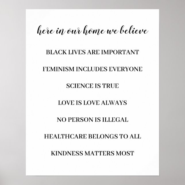 Póster In This House We Believe Modern Minimalist Design (Frente)