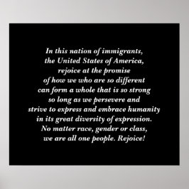 Póster In This Nation of Immigrants ... Rejoice