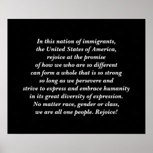 Póster In This Nation of Immigrants ... Rejoice