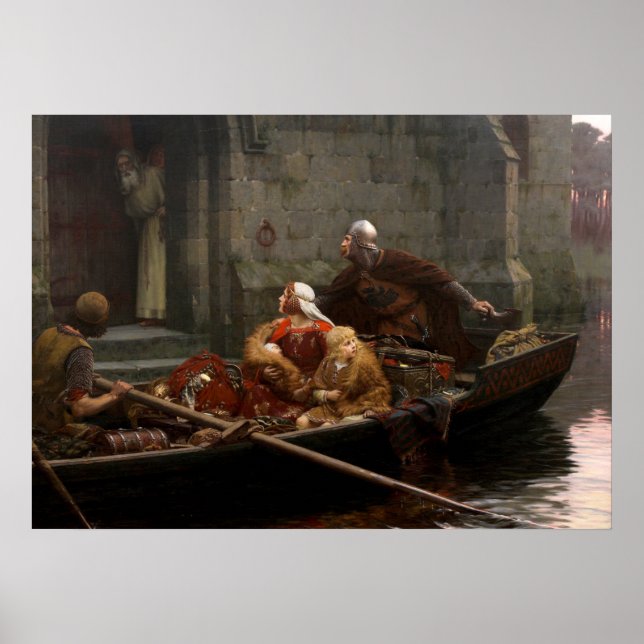 Póster In Time of Peril, c. 1897 by Edmund Leighton (Frente)