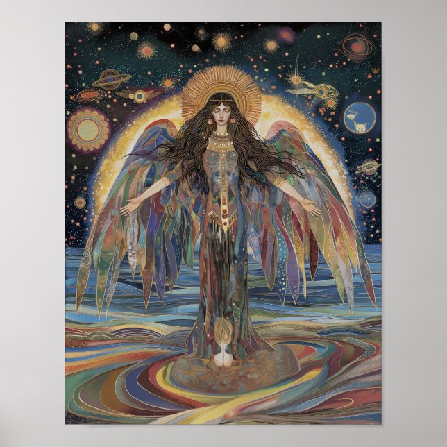 Póster Inanna Anunnaki Goddess Black Rainbow Surreal (Frente)