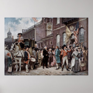 Póster Inaugración de Washington de época en Filadelfia