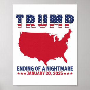 Póster Inauguración 2025 Trump Elecciones Fin De Una Una