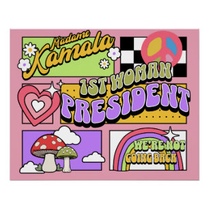 Póster Inauguración de Kamala Harris 1ra Mujer Presidenta