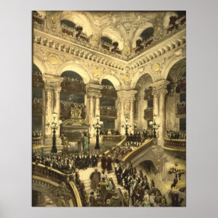 Póster Inauguración del teatro de la ópera en París,
