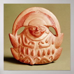 Póster Inca agricultural deity wearing a moon headdress