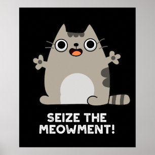 Póster Incautar El Gato Pun Oscuro De Meow-ment Positive