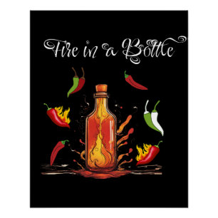 Póster Incendio En Una Botella