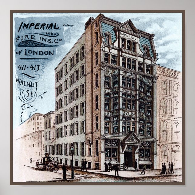 Póster Incendio Imperial INS Co. Londres - Filadelfia (Frente)
