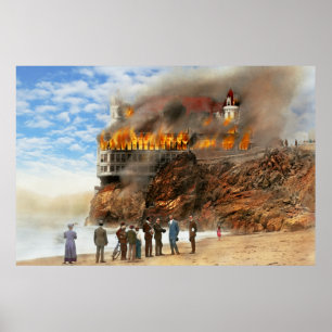 Póster Incendio - Incendio en el acantilado 1907