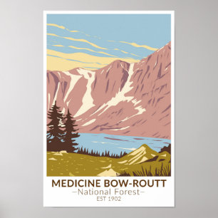 Póster Inclinación de medicamentos - Vintage forestal nac