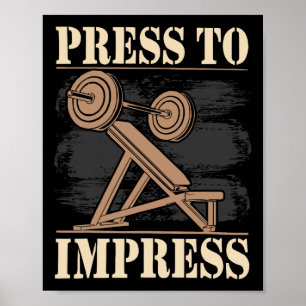 Póster Incline Bench Press Bodybuilding Fitness Workout G