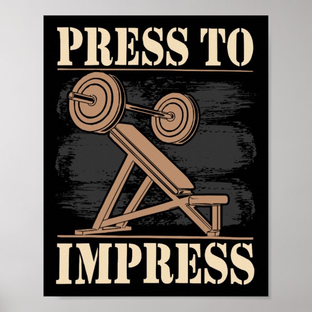 Póster Incline Bench Press Bodybuilding Fitness Workout G (Frente)