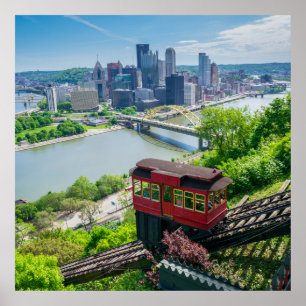 Póster Incline de la línea aérea Steel City de Pittsburgh