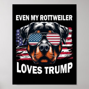 Póster Incluso a mi rottweiler le gusta Trump, a su parti