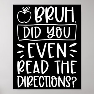 Póster Incluso Leíste Las Direcciones Sarcásticas Del Pro