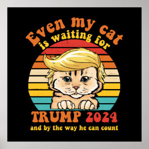 Póster Incluso mi gato está esperando la ropa de Trump 20