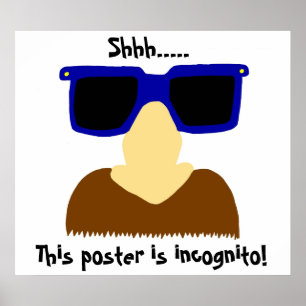 Póster Incognito Mustache & Glasses Poster