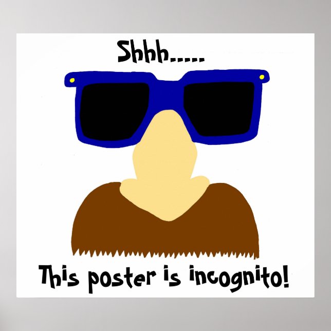 Póster Incognito Mustache & Glasses Poster (Frente)