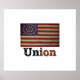 Póster Increíble bandera de la Unión de Guerra Civil