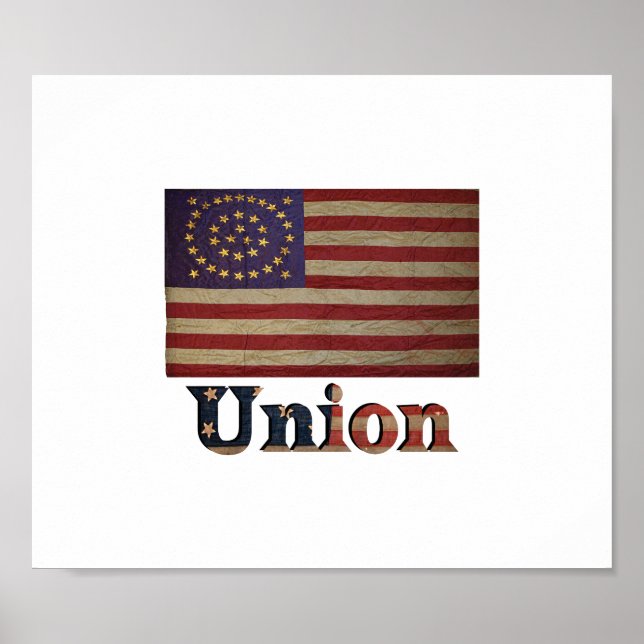 Póster Increíble bandera de la Unión de Guerra Civil (Frente)