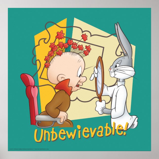 Póster "Increíble" Barber BUGS BUNNY™ & Elmer Fudd (Frente)