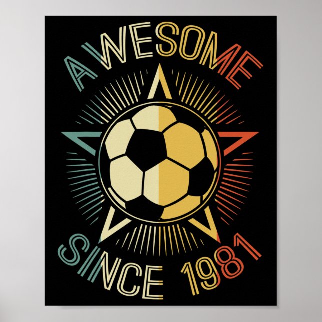 Póster Increíble desde 1981 Cumpleaños de Fútbol Equipo R (Frente)